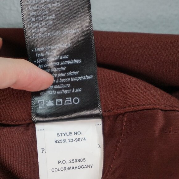 Paige Aracelli Pleated Cuff Hem Trouser Pants in Mahogany size 12 NWT - Picture 16 of 16